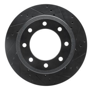 Ford F-350 Super Duty Brake Rotor (1) - Rear Right - R1 Concepts - Drilled & Slotted - Black - `11-`22